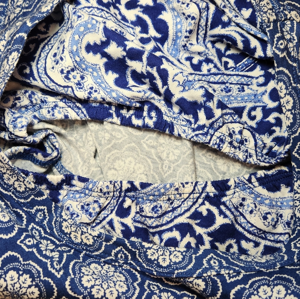 Echo Sleepwear Long Gown Sleeveless Blue & White Size Medium - Picture 8 of 8